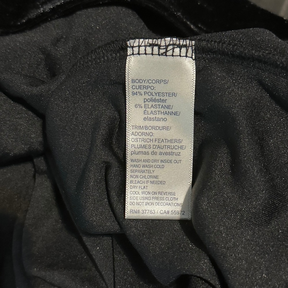 Rafaella Black Velvet Feather Trim‎ Long Sleeve Top XL Quiet Luxury Old Money - Picture 8 of 8